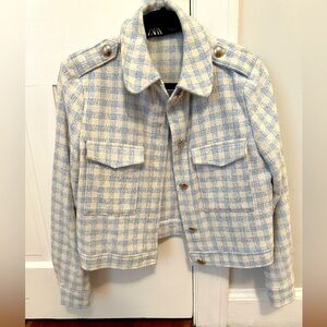 Zara blue and white jacket